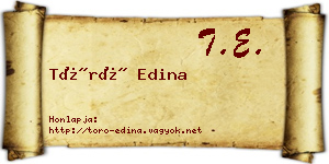 Törő Edina névjegykártya